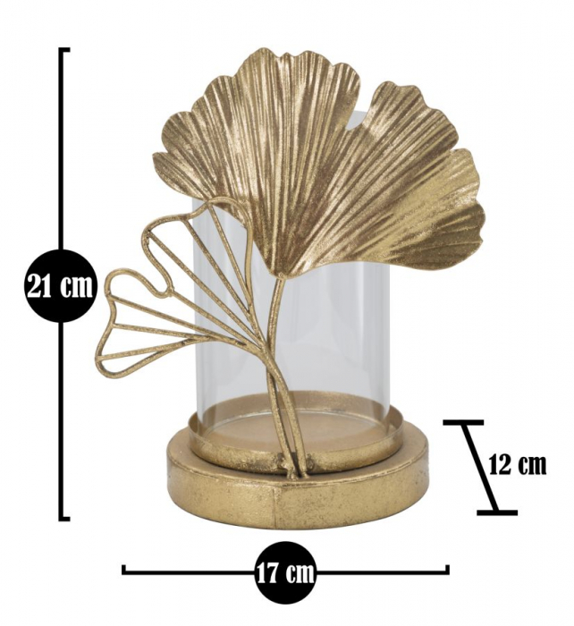 Suport lumanari ginkgo biloba simbol armonie CreativDeco [6]