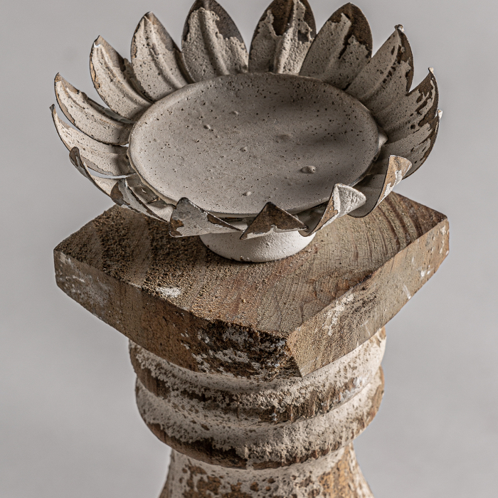 Suport lumanare colonial metal crem|Decoratiuni elegante intime [2]