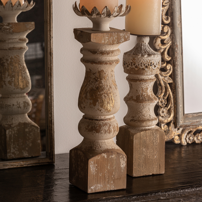 Suport lumanare colonial metal crem|Decoratiuni elegante intime [4]