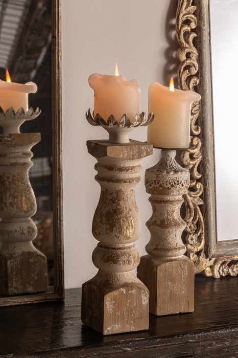 Suport lumanare colonial metal crem|Decoratiuni elegante intime [5]