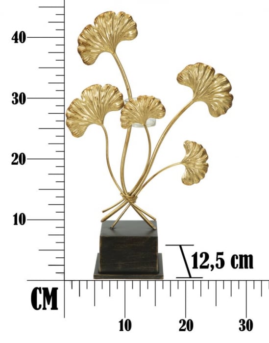 Suport lumanari Ginkgo Biloba auriu | Stil glamour CreativDeco [8]