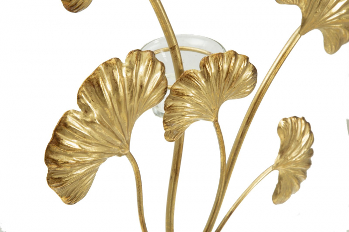 Suport lumanari Ginkgo Biloba auriu | Stil glamour CreativDeco [4]