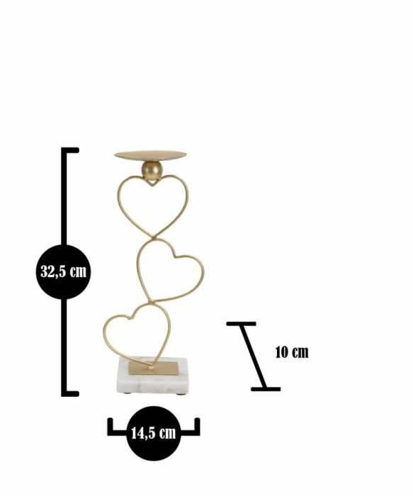 Suport lumanari romantic Hearts decoratiune glam CreativDeco [6]