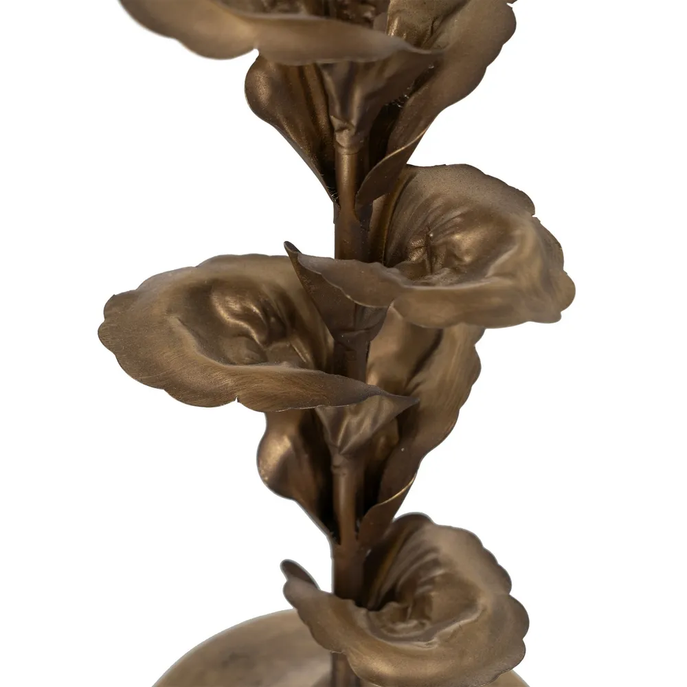 Suport Lumanare Leaves Auriu, Metal, CreativDeco.ro [3]