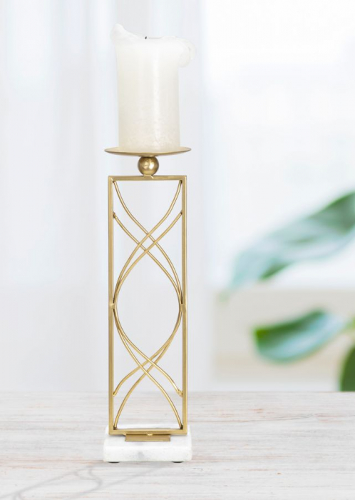 Suport lumanare inalt auriu stil Glamour CreativDeco [6]