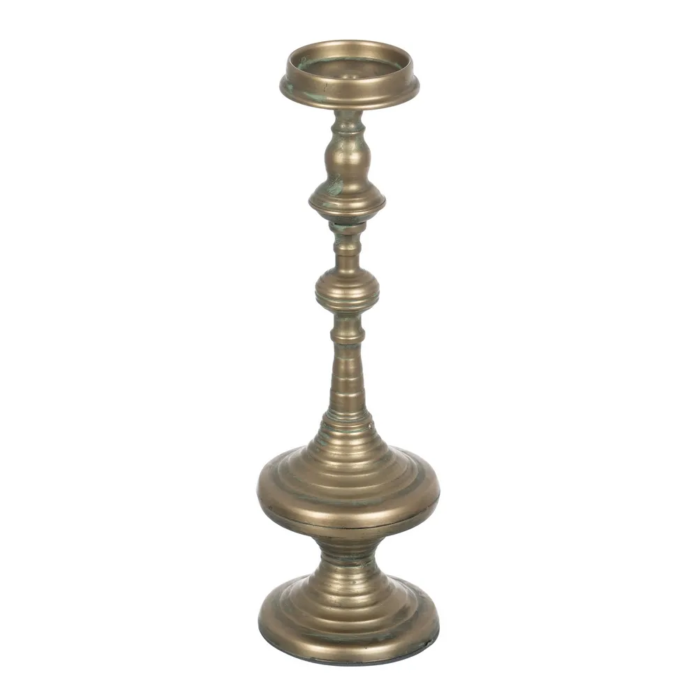 Suport Lumanare Old, Metal Auriu - CreativDeco.ro [1]