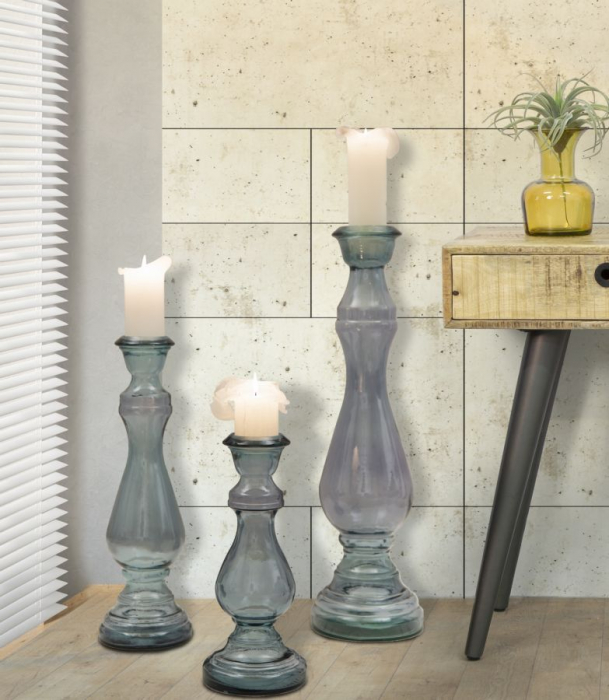 Suport lumanare albastru podea design italian CreativDeco [6]