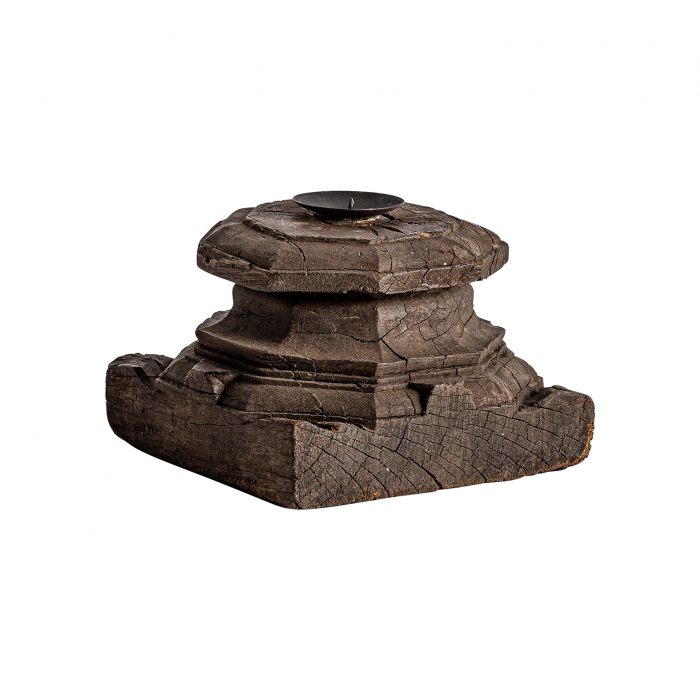 Suport lumanare etnic unicat lemn reciclat|Decor eco-friendly [6]