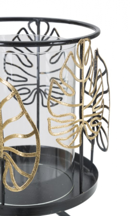 Suport lumanari Foglie Gold frunze monstera CreativDeco [3]