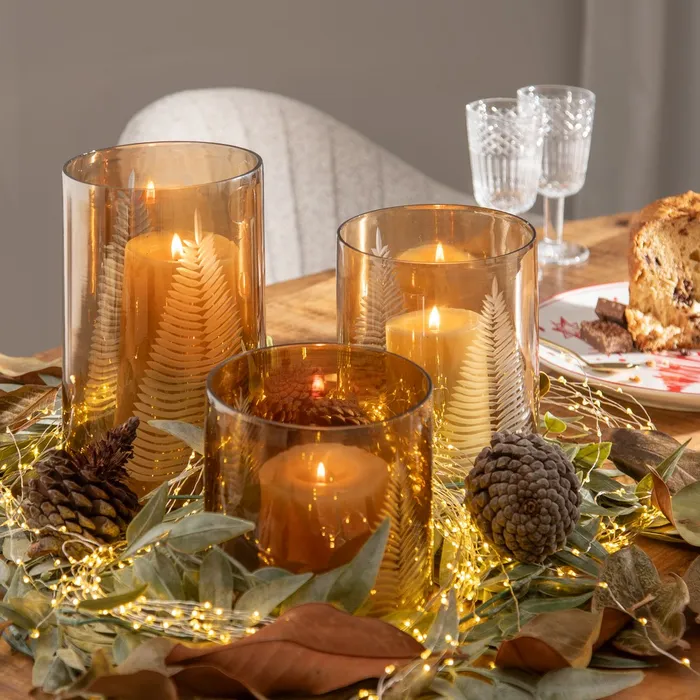 Suport de lumânări din cristal gravat fumuriu|creativdeco.ro [2]