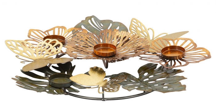 Suport lumanari Shine platou metalic 3D CreativDeco [1]