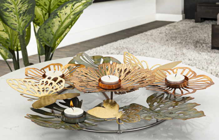 Suport lumanari Shine platou metalic 3D CreativDeco [6]