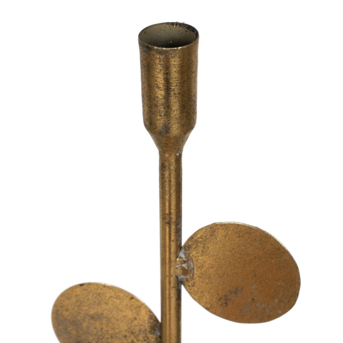 Suport pentru lumânare foarte înalt cu discuri asimetrice din metal auriu - CreativDeco [3]