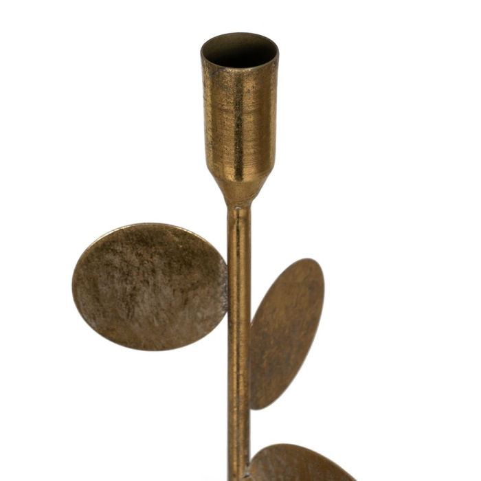 Suport pentru lumânare decorativ înalt cu discuri din metal auriu - CreativDeco [2]