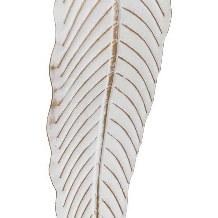 Suport pentru lumânare decorativ înalt cu frunză sculptată din metal alb - CreativDeco [5]