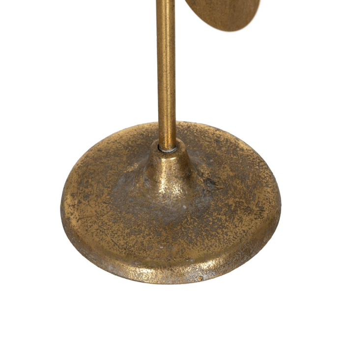 Suport pentru lumânare tip lampadar cu discuri din metal auriu - CreativDeco [5]