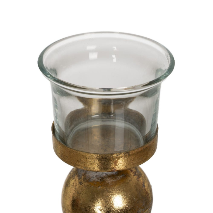 Suport pentru lumânare înger cu aripi din metal auriu și sticlă - CreativDeco [3]