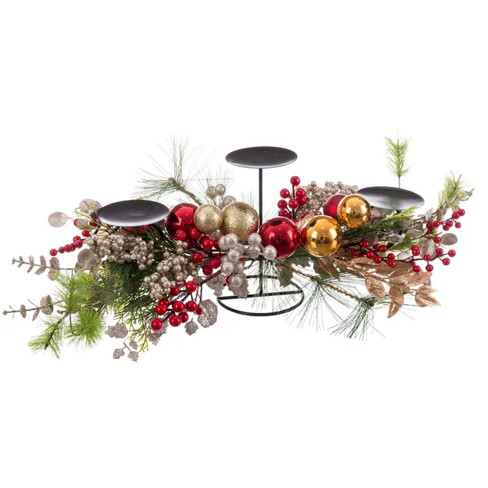 Suport lumânări decorativ vâsc Crăciun|Decoruri festive sofisticate [1]