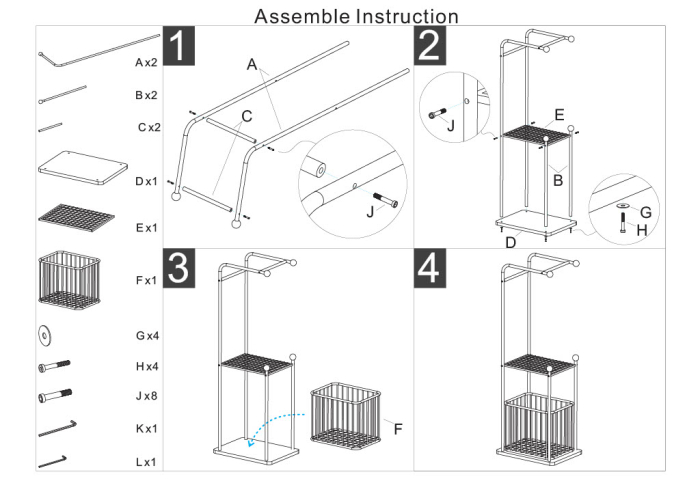 Suport pentru prosoape din metal auriu cu raft și coș depozitare [10]