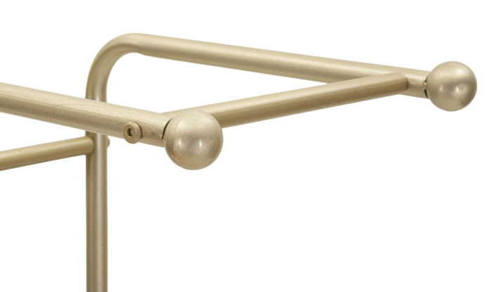 Suport pentru prosoape din metal auriu cu raft și coș depozitare [6]