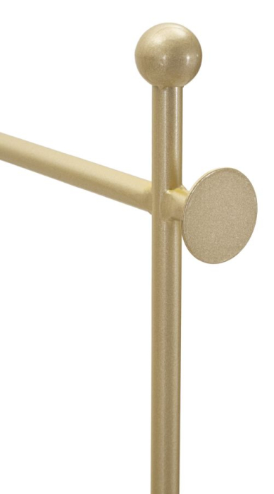 Suport pentru prosoape din metal auriu cu raft și coș depozitare modern [4]