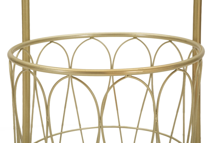 Suport pentru prosoape din metal auriu cu bază marmură și suport hârtie [4]