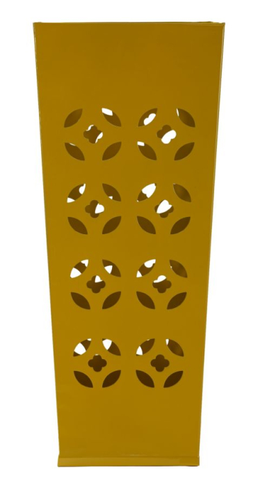 Suport pentru umbrele din metal galben muștar cu model perforat decorativ [5]