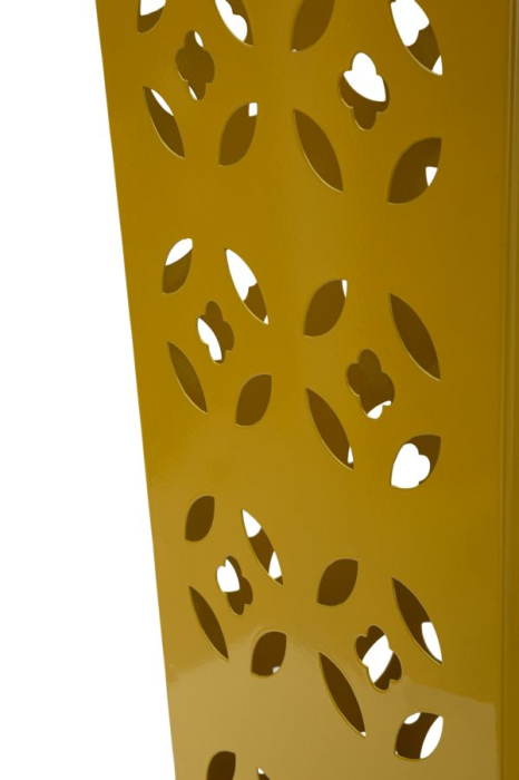 Suport pentru umbrele din metal galben muștar cu model perforat decorativ [4]