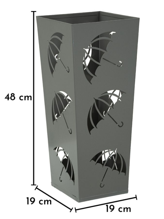 Suport pentru umbrele din metal gri cu decupaje decorative umbrelă [7]