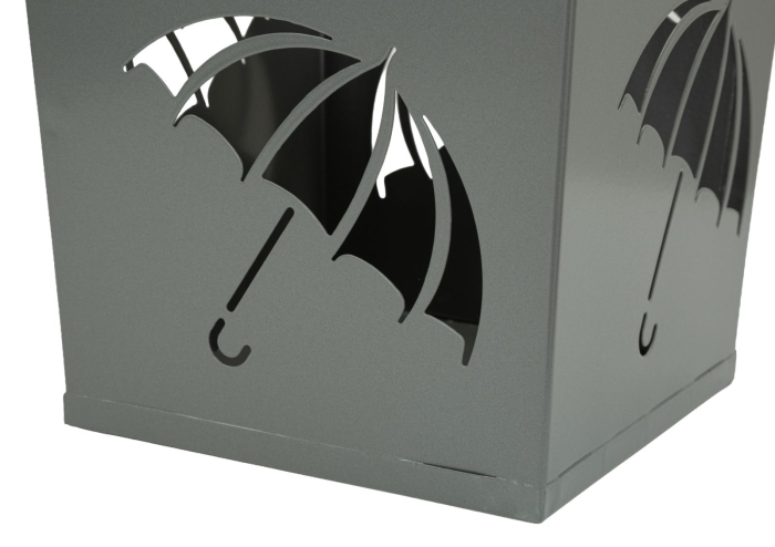 Suport pentru umbrele din metal gri cu decupaje decorative umbrelă [4]