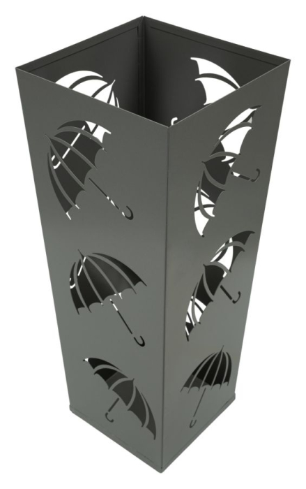 Suport pentru umbrele din metal gri cu decupaje decorative umbrelă [2]