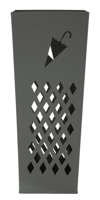 Suport pentru umbrele din metal gri cu decupaje geometrice romb [5]