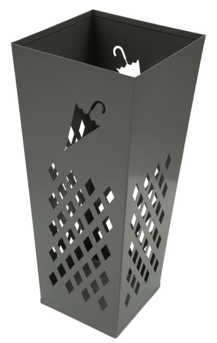 Suport pentru umbrele din metal gri cu decupaje geometrice romb [2]