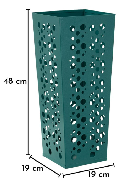 Suport pentru umbrele din metal verde petrol cu model perforat decorativ [7]