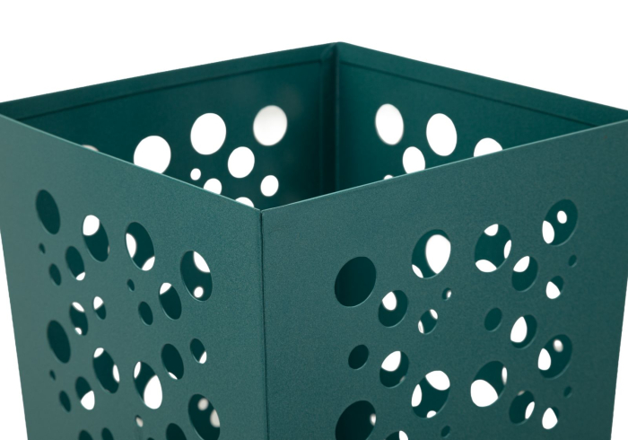 Suport pentru umbrele din metal verde petrol cu model perforat decorativ [3]