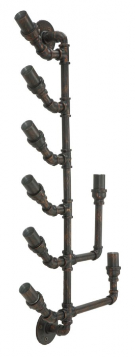 Suport sticle perete 8 locuri design industrial Manhattan CreativDeco [4]