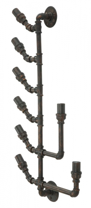 Suport sticle perete 8 locuri design industrial Manhattan CreativDeco [3]