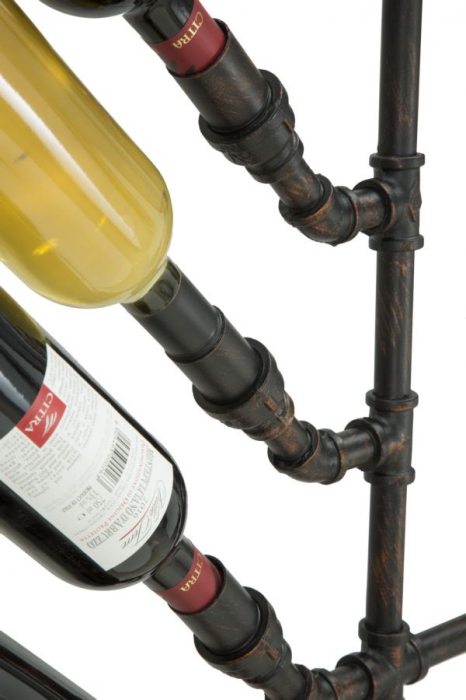 Suport sticle perete 8 locuri design industrial Manhattan CreativDeco [10]