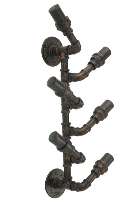 Suport sticle perete 6 locuri stil industrial Manhattan CreativDeco [4]