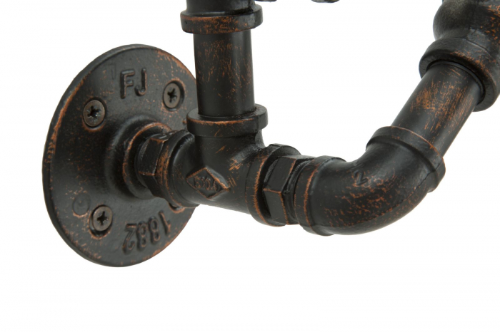Suport sticle perete 6 locuri stil industrial Manhattan CreativDeco [7]