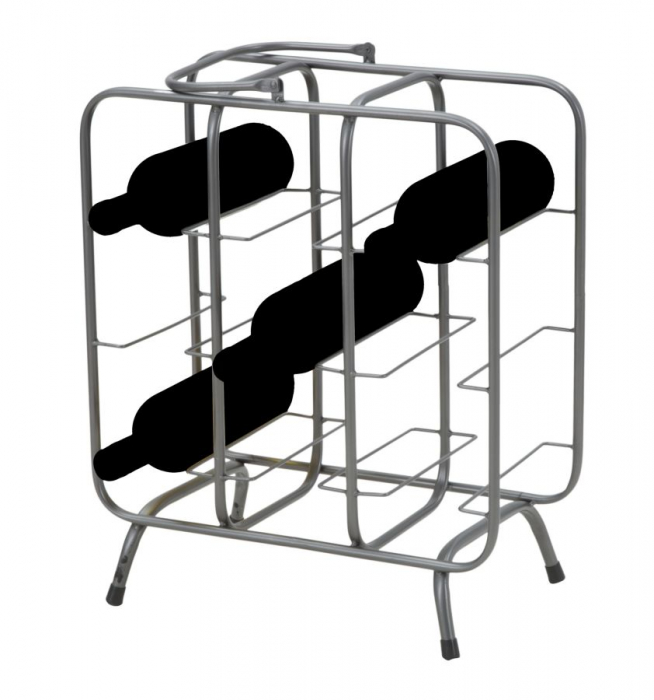 Suport sticle 9 locuri design industrial compact CreativDeco [12]