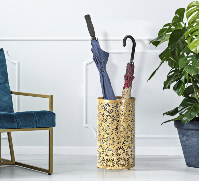Suport umbrele auriu design floral delicat CreativDeco [6]