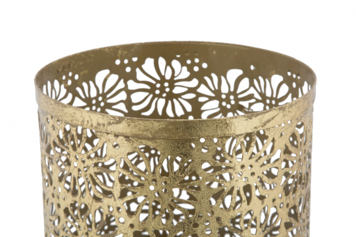 Suport umbrele auriu design floral delicat CreativDeco [3]