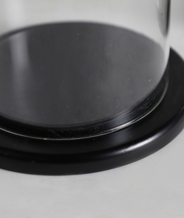 Suporturi lumânări sticlă transparentă bază MDF negru Blasige – set 2 suporturi cilindrice [2]