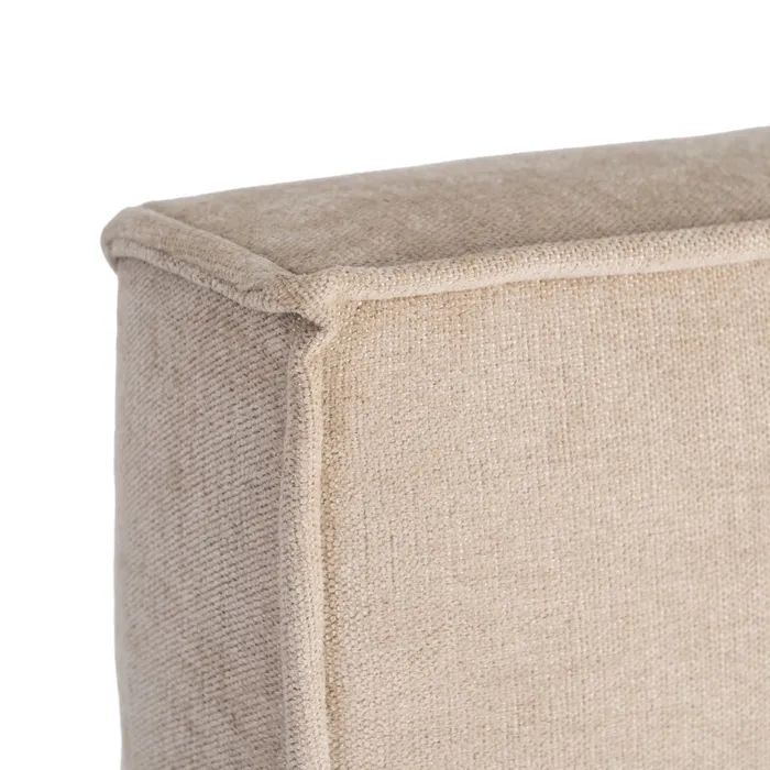 Tăblie de pat din stofă bej cu design simplu [5]