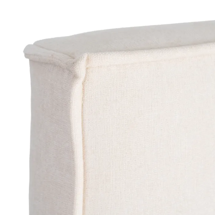 Tăblie de pat din stofă crem cu design simplu [5]
