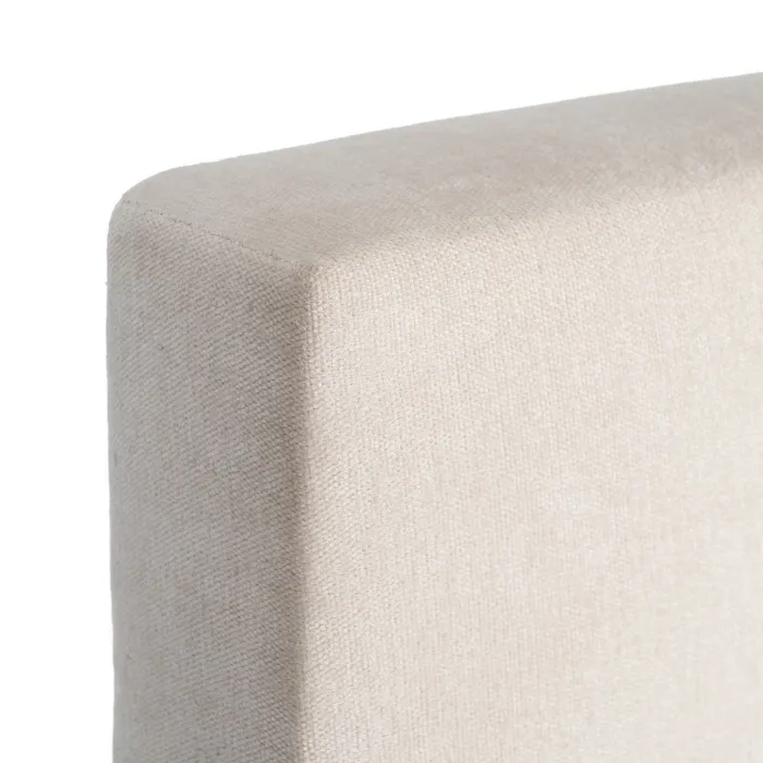 Tăblie de pat din stofă crem cu design capitonat [5]