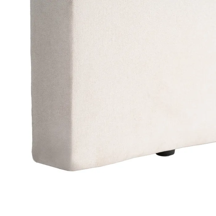 Tăblie de pat din stofă crem cu design capitonat [4]
