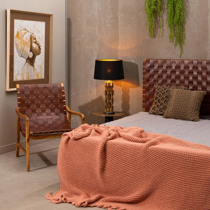 Tablie de pat dublu din lemn si piele | Paturi contemporane [8]