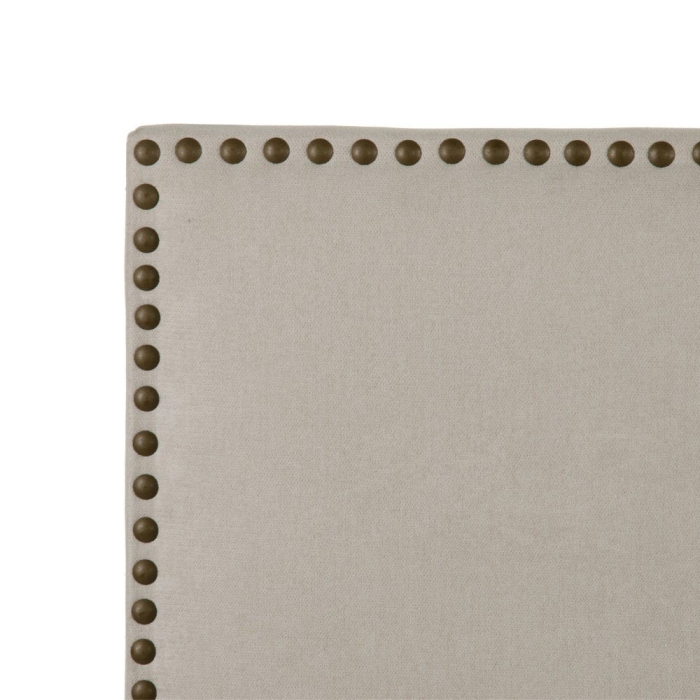 Tăblie pat tapițată bej gri weave cu margini decorative [2]